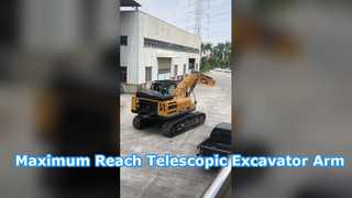 Lihat Lengan Teleskopik Dua Bagian yang Tahan Lama untuk Ekskavator - Demo Jangkauan Maksimum dan Keserbagunaan
