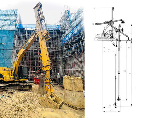 25m BS900E Hydraulic Digger Dipper Arm Extendable Arm Untuk Menggali Lubang dalam