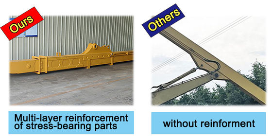Excavator Telescopic Arm Untuk Penggalian Dalam 14M 15M 16M