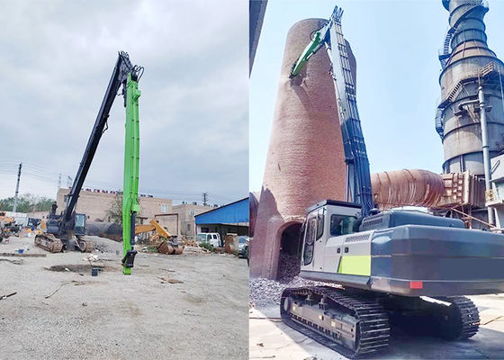 Q355B Q690D Penghancuran Long Reach Boom 20m 30m Untuk Excavator High Reach