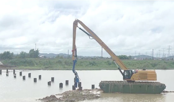 Disesuaikan 20ton-24ton Excavator Pile Driver Arm 11m 12m