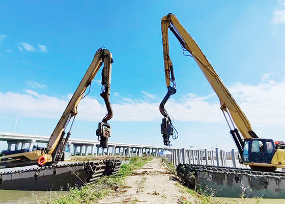 Disesuaikan 20ton-24ton Excavator Pile Driver Arm 11m 12m