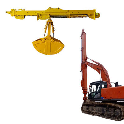BS900E Digger Telescopic Dipper Arm Dengan Clamshell Bucket Efektif Tinggi
