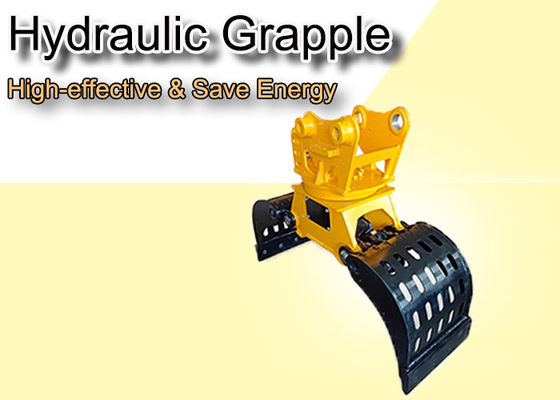 Rotating Hydraulic Grapple Untuk 4-55tons Excavator Grabbing Log Rock Materials
