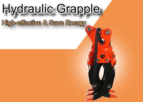 Rotating Hydraulic Grapple Untuk 4-55tons Excavator Grabbing Log Rock Materials