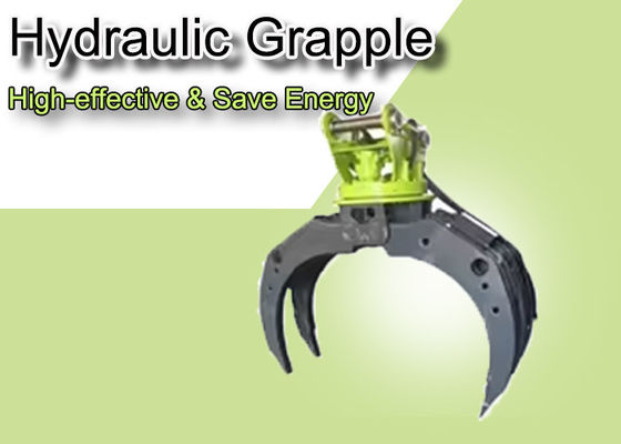 Rotating Hydraulic Grapple Untuk 4-55tons Excavator Grabbing Log Rock Materials