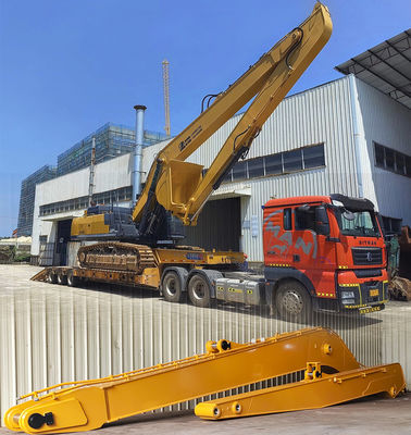Excavator Long Reach Attachment Boom Arm 18m 16m Warna Kuning Efektif tinggi
