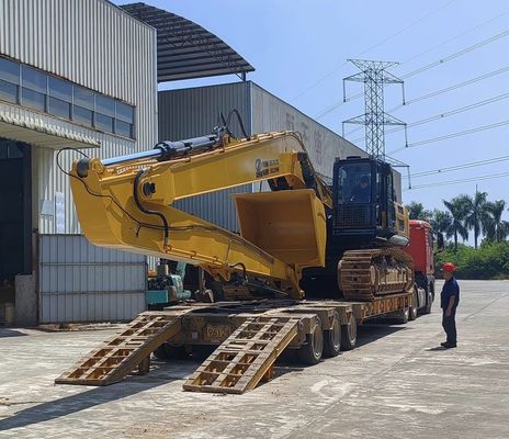 Excavator Long Reach Attachment Boom Arm 18m 16m Warna Kuning Efektif tinggi