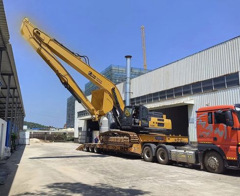 Excavator Long Reach Attachment Boom Arm 18m 16m Warna Kuning Efektif tinggi