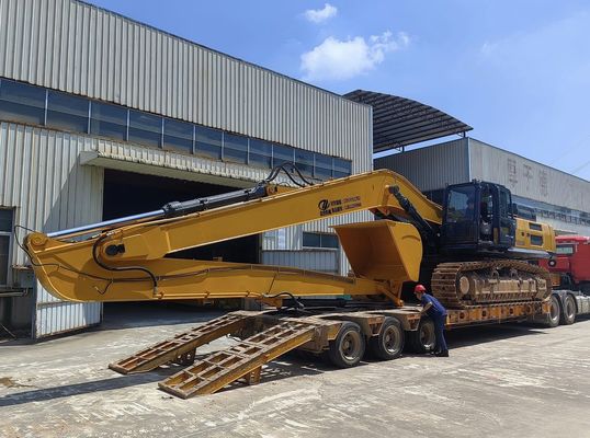 Excavator Long Reach Attachment Boom Arm 18m 16m Warna Kuning Efektif tinggi