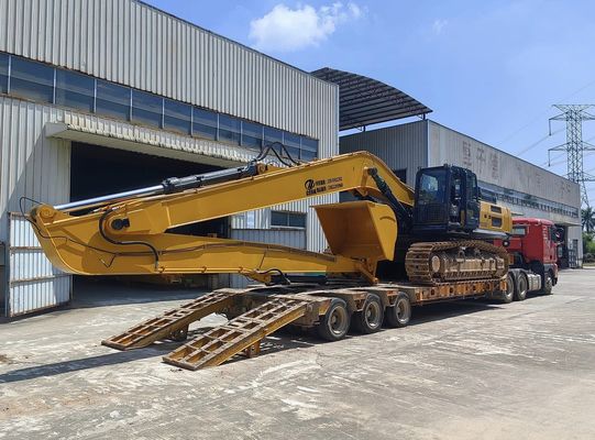 Excavator Long Reach Attachment Boom Arm 18m 16m Warna Kuning Efektif tinggi