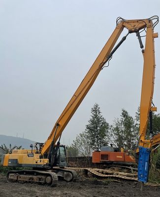 Custom Color Excavator Demolition Long Arm Dengan Hydraulic Shear Breaker
