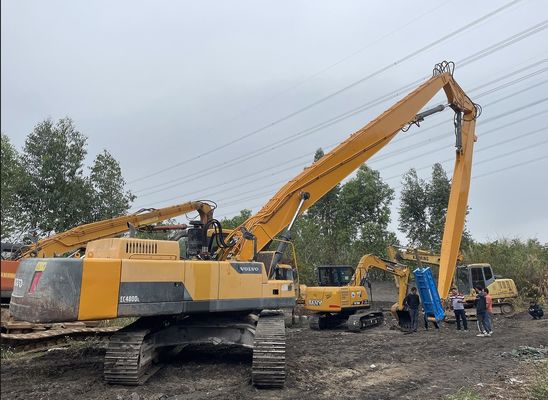 Custom Color Excavator Demolition Long Arm Dengan Hydraulic Shear Breaker