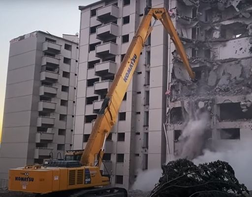 Tiga Bagian Excavator Demolition Arm Adjustable Reach Boom Untuk Membongkar