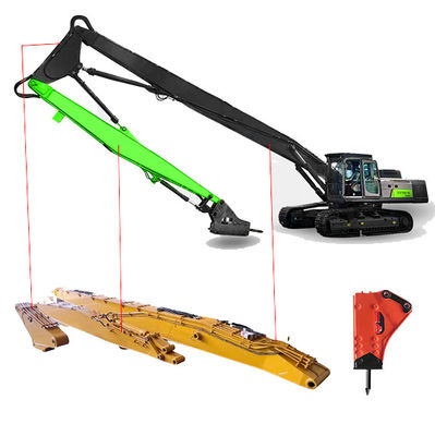 Custom Long Reach Hydraulic Boom Arm Untuk High Reach Demolition Excavator