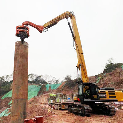 Long Reach Excavator Pile Driving Arm Hydraulic Piling Attachment untuk Konstruksi