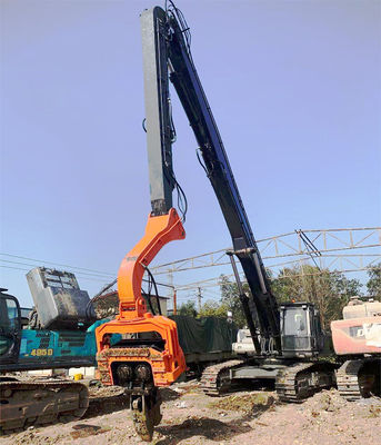 Custom Hydraulic Excavator Pile Driving Arm, Long Reach Foundation Pengeboran Boom