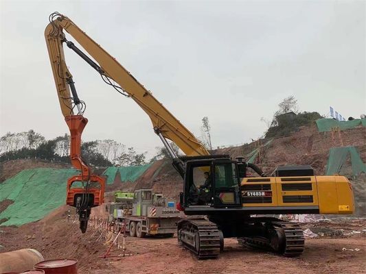 Excavator Mounted Sheet Pile Driver Long Reach Arm, Excavator Pile Boom Arm
