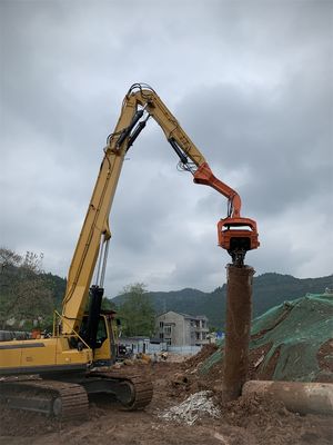 Excavator Mounted Sheet Pile Driver Long Reach Arm, Excavator Pile Boom Arm
