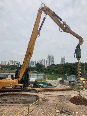 Customized Color Excavator Pile Driving Boom Arm Dengan Hammer Auger Attachment