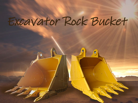 Disesuaikan Kekuatan Tinggi Rock Bucket Attachment Excavator Rock Loading Bucket