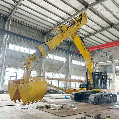 Heavy Duty Telescopic Boom Excavator Dengan Orange Peel Grapple