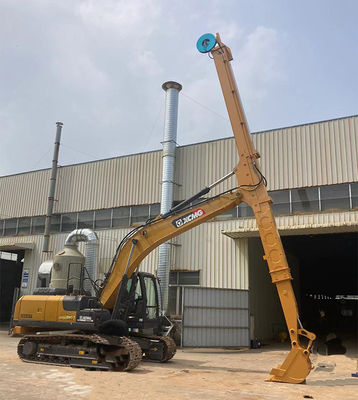 Long Reach Project Excavator Telescopic Arm Dengan Standard Bucket Clamshell Bucket