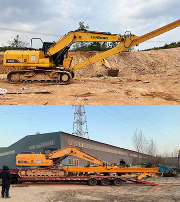 Long Reach Telescopic Arm Two Section Hydraulic Telescopic Boom untuk Excavator 6-36 Ton