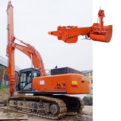 Telescopic Arm With Clamshell Bucket for 50ton excavator 32m Kuning Merah