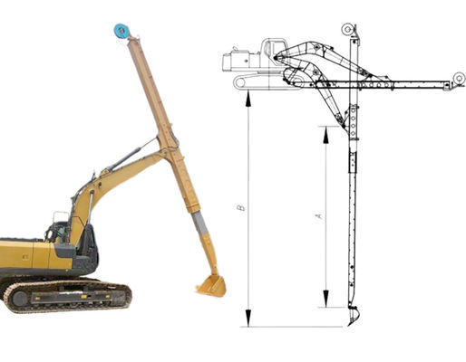 Cat Hitachi Excavator Telescopic Arm Untuk Menggali Rumah Yayasan Menggali Lebih Dalam