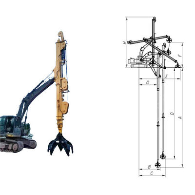 20M Telescopic Arm untuk Excavator Merah Kuning untuk Penggalian House Foundation