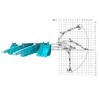 10M Excavator Telescopic Arm Pengelasan Lebih Baik Untuk Kobelco Hitachi Cat