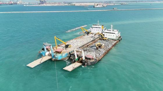 Pekerjaan Bangunan Excavator Boom Jangka Panjang Penggalian Pasir Limbah