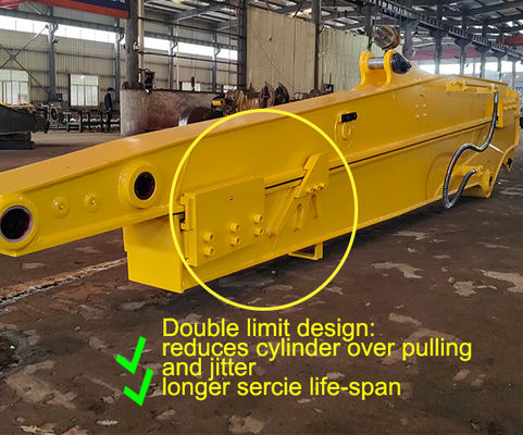 Excavator Long Reach Boom Dan Telescopic Arm Pengelasan Lebih Baik