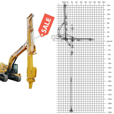 Teleskopik Excavator dengan Clamshell ember dengan gigi untuk meraih