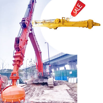 Teleskopik Excavator dengan Clamshell ember dengan gigi untuk meraih