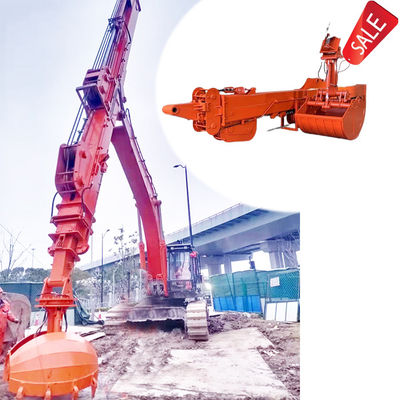 Teleskopik Excavator dengan Clamshell Bucket untuk Cat Volvo Hitachi