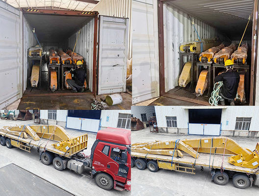 18M 20M Excavator Long Reach Boom Arm Dengan Ember Untuk Pengeboran