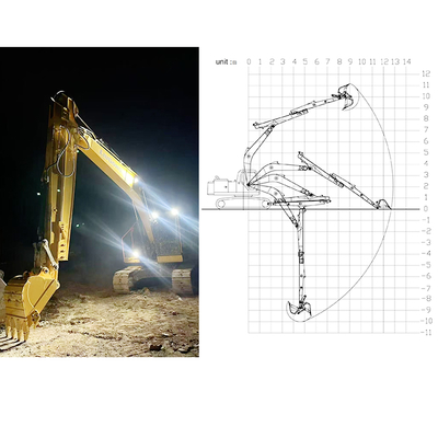 Lengan Teleskopik Ekskavator untuk Ekskavator untuk Hitachi Komatsu Sany Jangkauan Panjang