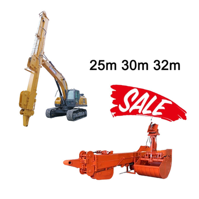 Top 1 Telescopic Boom untuk Excavator Dipper Arm Telescopic Arm dengan Clamshell Bucket