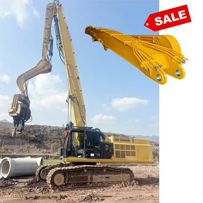Lengan Pemancang Tiang Excavator 13.8m 15m 19m Palu Tiang untuk Excavator 50 Ton 65 Ton