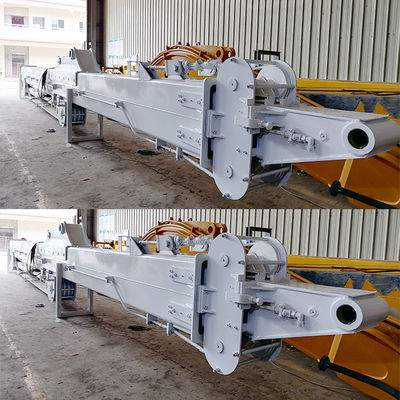 Excavator Telescopic Arm dengan Grapple Clamshell Bucket untuk Penggalian