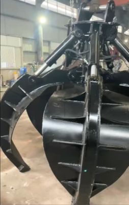 Excavator Grab 5/4 Claws Bucket Orange Peel Grapple Scrap Metal untuk untuk Excavator10ton untuk 12ton Mesin Attachments