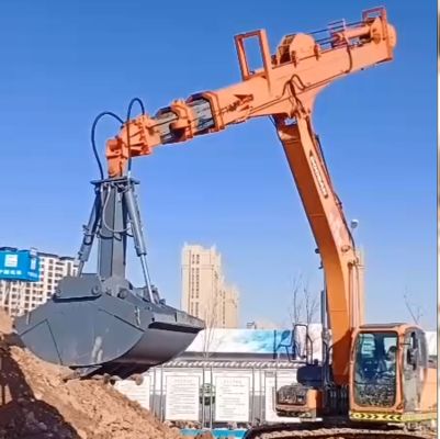 Excavator 12-35ton baru yang disesuaikan 10m 12m 14m 16meter Telescopic Boom and Arm Extension Long Reach Arm untuk Penggali Pertambangan