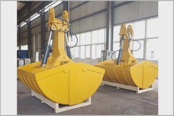 Excavator Attachments 1-1.5cbm Clamshell Grab Bucket, Shell Bucket, Hydraulic Clamshell Excavator Bucket untuk Excavator 20-30ton