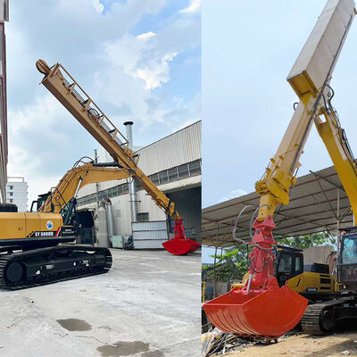 Grapple Excavator Telescopic Arm Menggali Lebih Dalam Jangka Panjang 30M