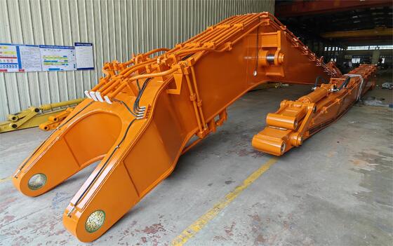 Boom dan Lengan Jangkauan Panjang Excavator 14M Boom Lengan yang Diperpanjang untuk PC120 DH225 CAT320