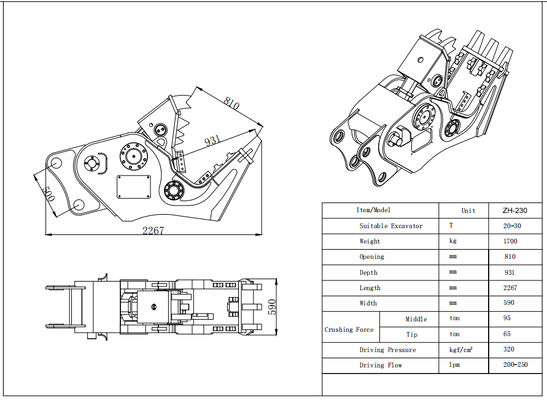 Pulverizer Beton Excavator Penghancur Hidrolik
